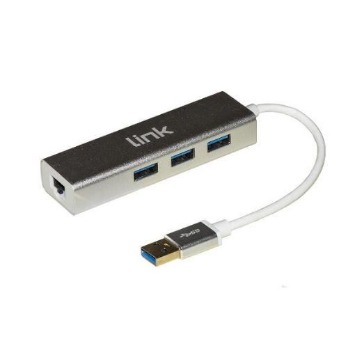 Immagine di ADATTATORE USB 3.0 - RETE RJ45 GIGABIT + 3 USB 3.0