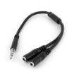 Immagine di Adattatore jack 3.5mm Maschio a 2 Femmine