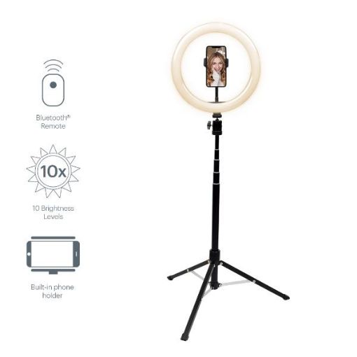 Immagine di Ring light V-Pro da 10" con treppiede + telecomando Bluetooth