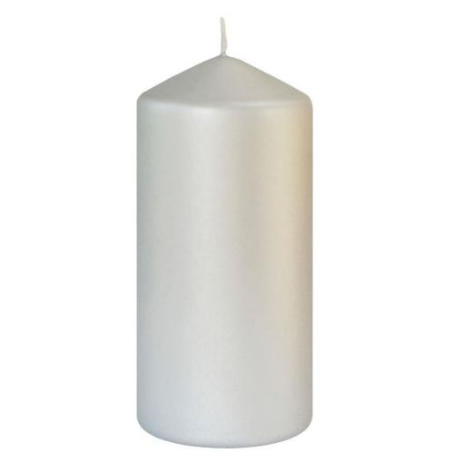 Immagine di CANDELA PILLAR OPACA - 150 x Ø 70 mm 50 ORE - ARGENTO