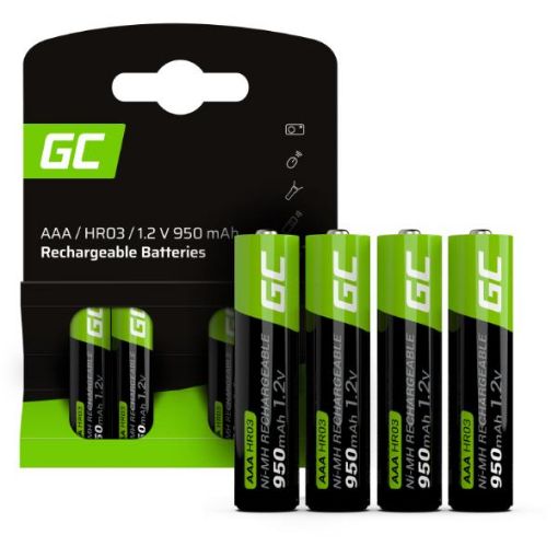 Immagine di Greencell - RECHARGE BATTERIES 4XAAA HR03 950MA