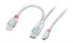 Immagine di CAVO USB 2.0 DUAL POWER BIANCO, 0,5M