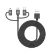 Immagine di USB3IN1 - 3in1 Micro Usb/ USB-C/ Lightning Cable 12W