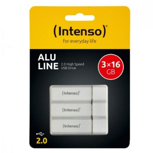 Immagine di Chiavetta USB 2.0 Intenso Alu Line da 16gb. confezione da 3 pz.