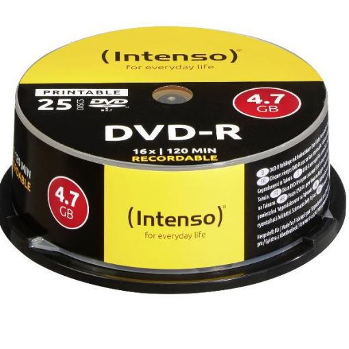 Immagine di DVD-R 4.7 GB - 16X - SPINDLE 25 PZ. PRINTABLE