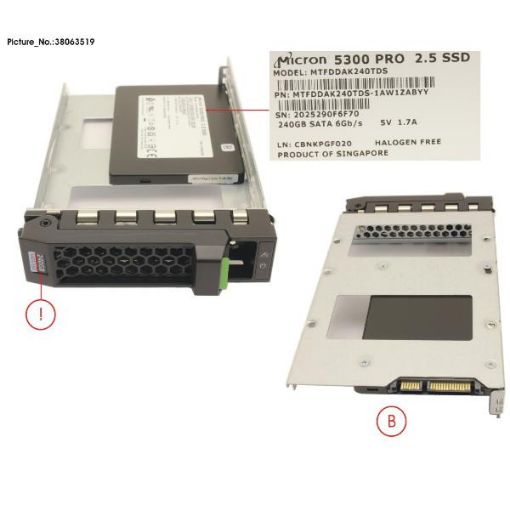 Immagine di SSD SATA 6G 240GB Read-Int. 3.5' H-P EP