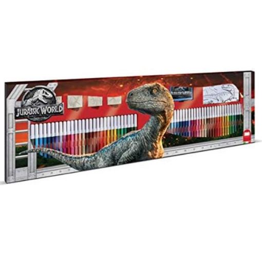 Immagine di Multiprint 4 Timbri per Bambini e 60 Pennarelli Colorati Jurassic World