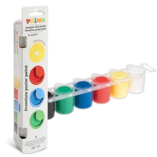 Immagine di Primo - 6 Colori Tempera pastello da 25ml