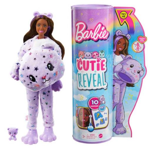 Immagine di Barbie Cutie Reveal Serie Fantasia Bambola con costume da orsacchiotto di peluche