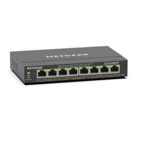 Immagine di GS308EPP-100PES NETGEAR 8-Port Gigabit Ethernet High-Power PoE+ Smart Managed Plus Switch