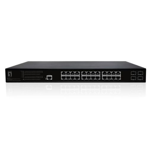 Immagine di LEVELONE GEP-2861 - SWITCH 28-PORTE GIGABIT L2 MANAGED POE 802.3 at/af 390W, 4-PORTE GIGABIT SFP