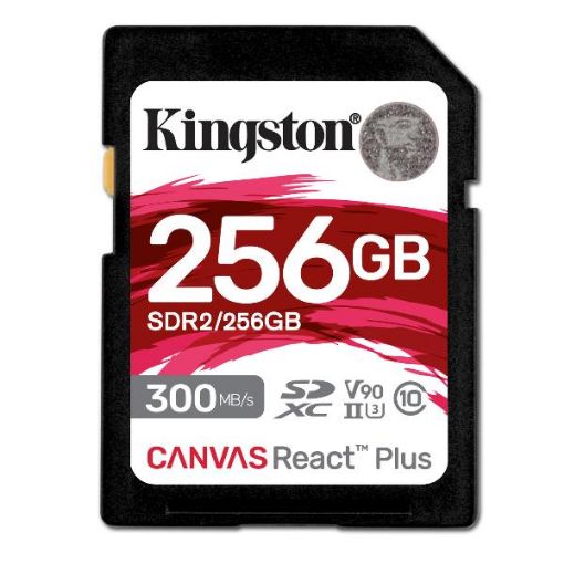 Immagine di Kingston 256GB Canvas React Plus SDXC UHS-II 300R/260W U3 V90 per Full HD/4K/8K