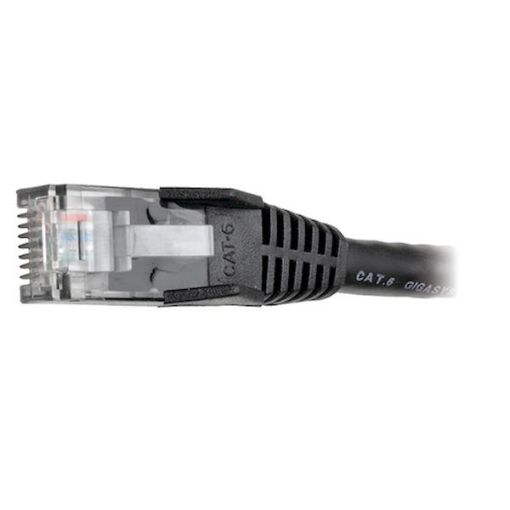 Immagine di Tripplite cavo Ethernet (RJ45 M/M) modellato (UTP) Cat6 Gigabit nero, 2,13 m - N201-007-BK