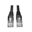 Immagine di Tripplite cavo Ethernet (RJ45 M/M) modellato (UTP) Cat6 Gigabit nero, 3,05 m - N201-010-BK