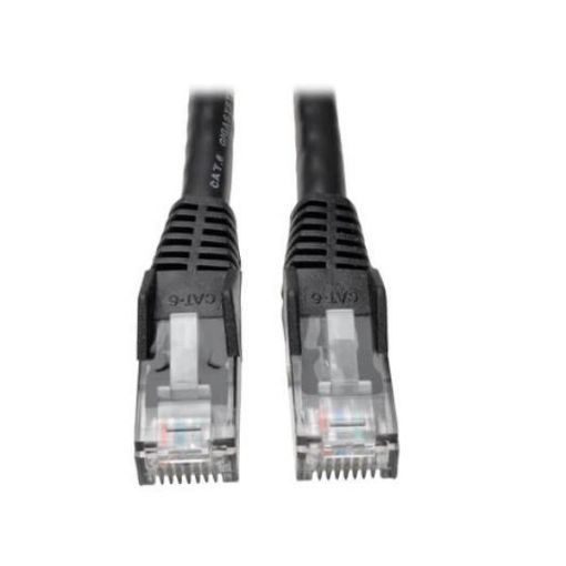 Immagine di Tripplite cavo Ethernet (RJ45 M/M) modellato (UTP) Cat6 Gigabit nero, 3,05 m - N201-010-BK