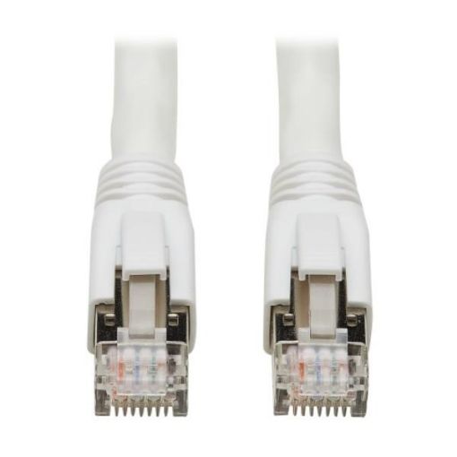 Immagine di Tripplite cavo Ethernet S/FTP schermato certificato Cat8 25G/40G (RJ45 M/M), PoE, bianco, 7,62 m - N272-025-WH