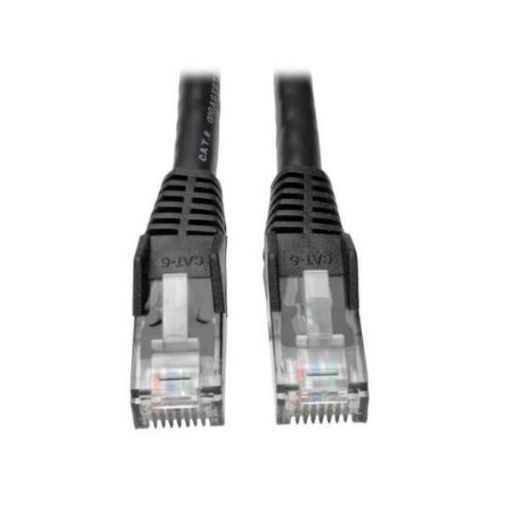 Immagine di Tripplite cavo Ethernet (RJ45 M/M) modellato (UTP) Cat6 Gigabit nero, 4,57 m - N201-015-BK